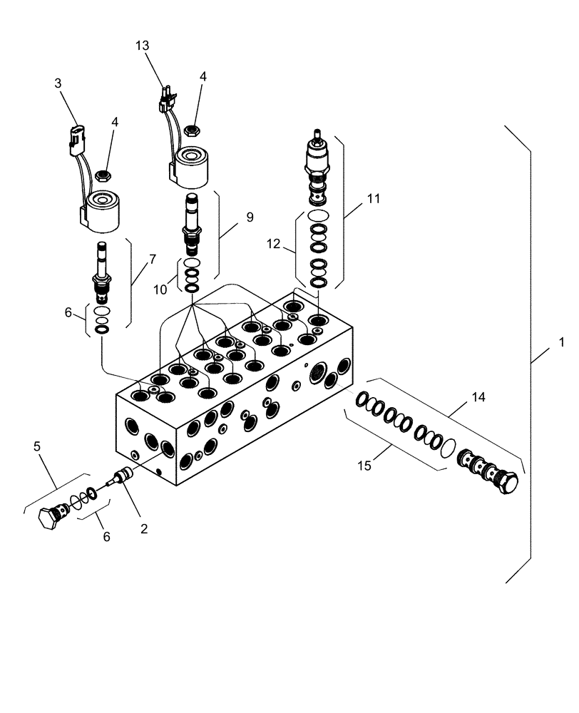 Схема запчастей Case IH 1250 - (35.138.13) - HYDRAULICS - ASSEMBLY, VALVE LIFT AND FOLD 87552897 (35) - HYDRAULIC SYSTEMS