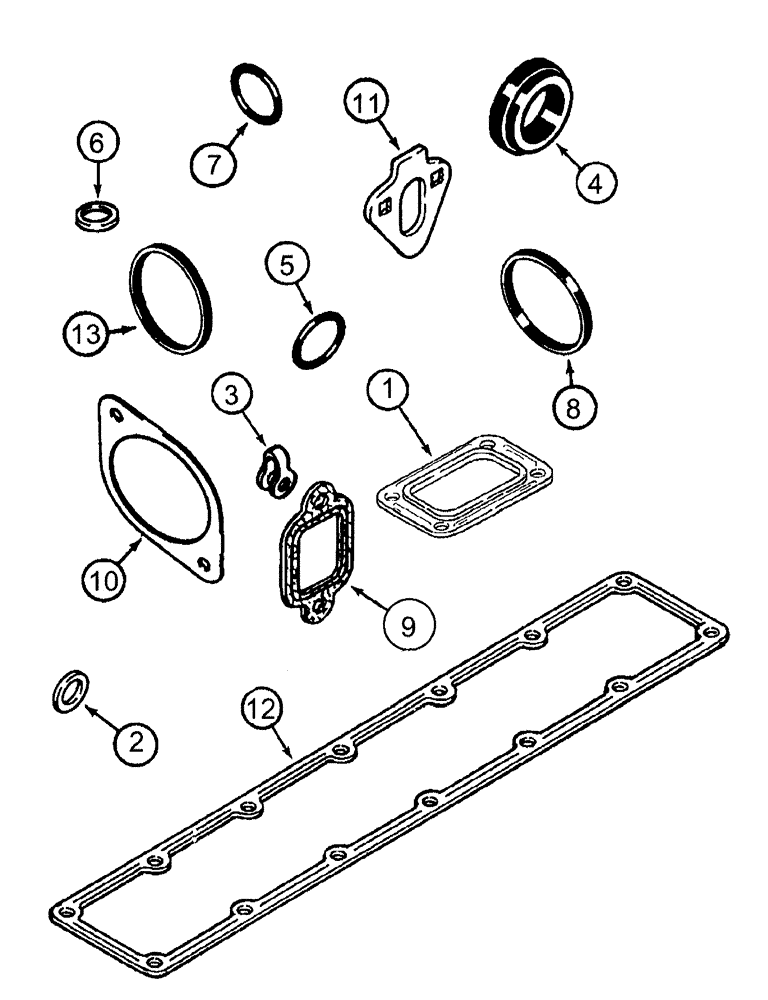 Схема запчастей Case IH SPX3200 - (03-048) - BASIC ENGINE GASKET KIT (10) - ENGINE