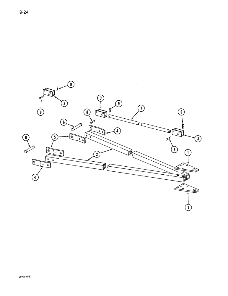 Схема запчастей Case IH 6300 - (9-024) - FRONT HITCH THREE DRILL (09) - CHASSIS/ATTACHMENTS