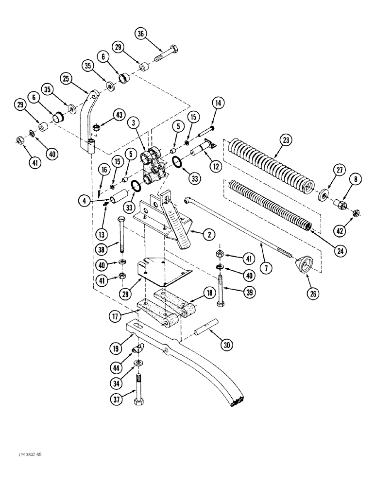 Схема запчастей Case IH 8100 - (9B-38) - TRIP ASSEMBLY (09) - CHASSIS/ATTACHMENTS