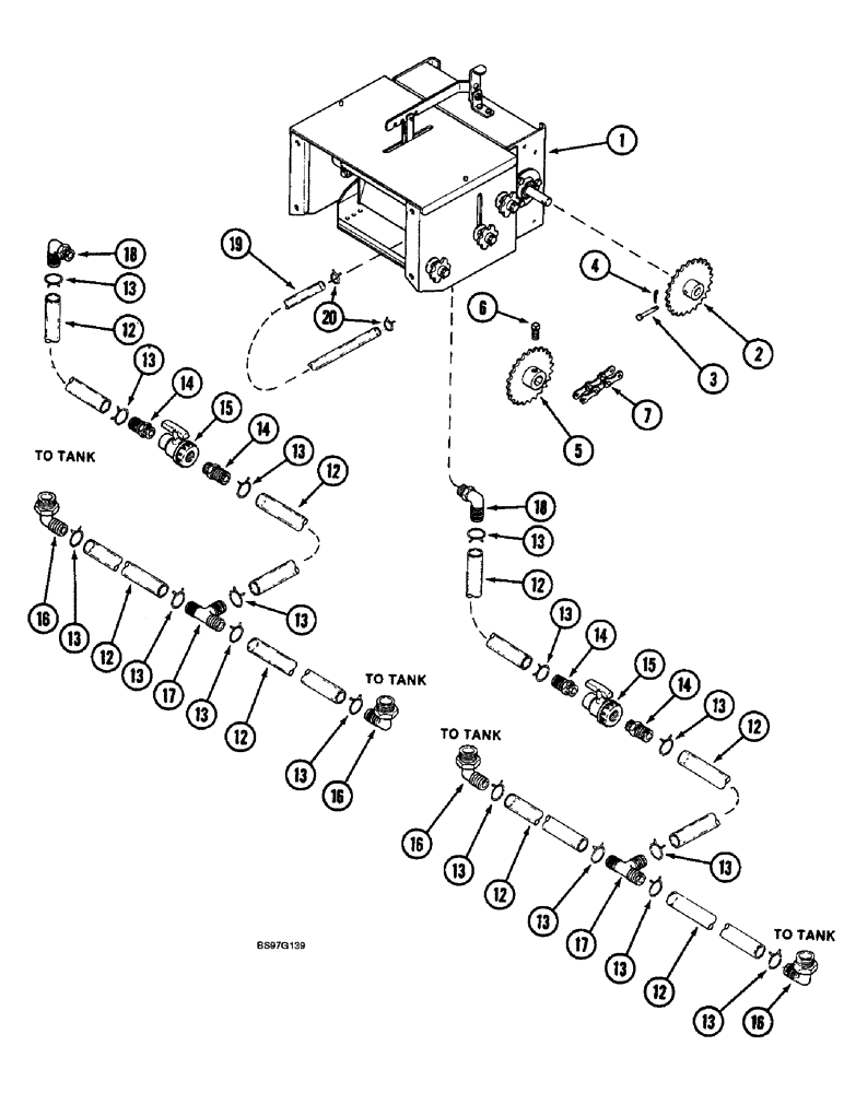 Схема запчастей Case IH 900 - (9-262) - LIQUID FERTILIZER SQUEEZE PUMP SYSTEM & SECONDARY DRIVE (09) - CHASSIS/ATTACHMENTS