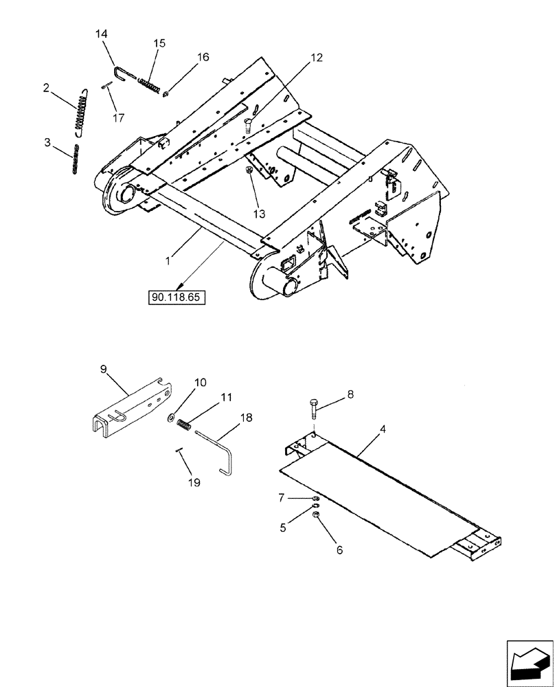 Схема запчастей Case IH 2588 - (60.110.17) - FEEDER - SUPPORTS AND LIFT BRACKET (60) - PRODUCT FEEDING