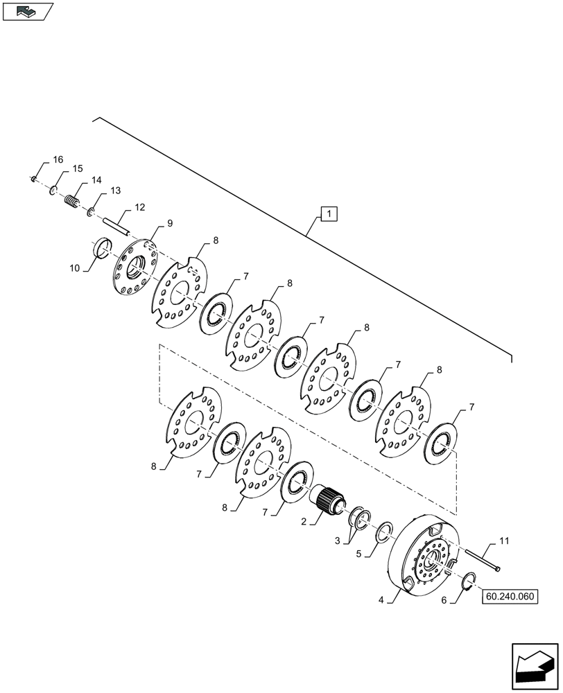 Схема запчастей Case IH LB334P - (60.240.070) - PACKER CLUTCH (60) - PRODUCT FEEDING