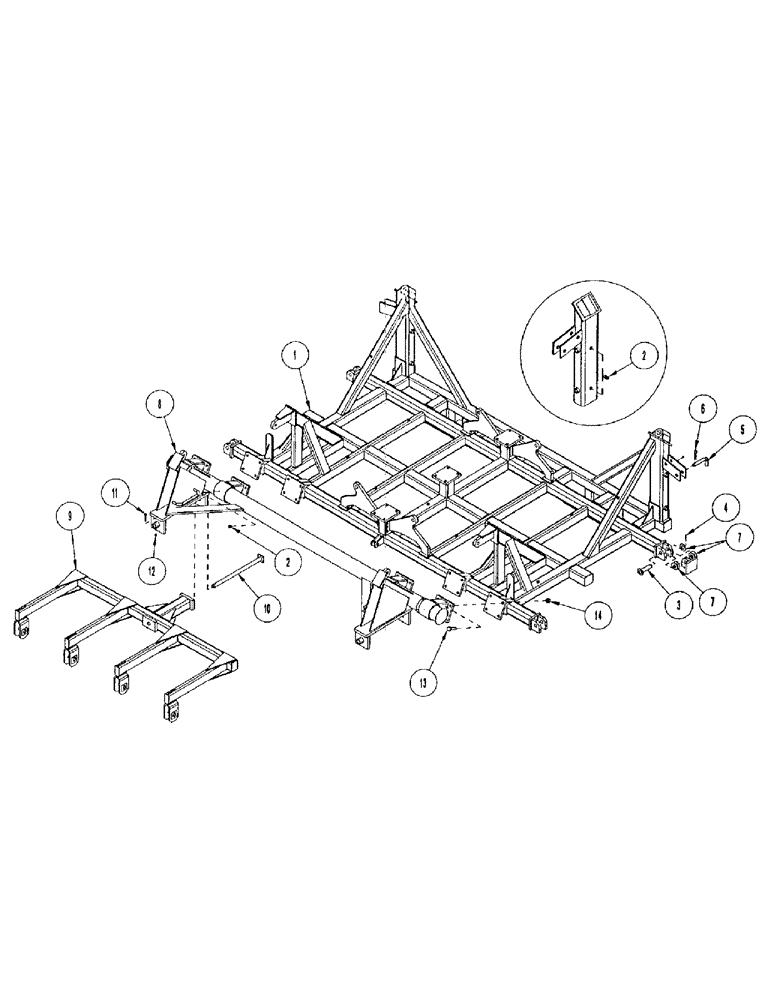 Схема запчастей Case IH CONCORD - (B04) - MAIN FRAME WITH ROCKSHAFT & WHEEL GANGS, 2412 - 4412 3 RANK 