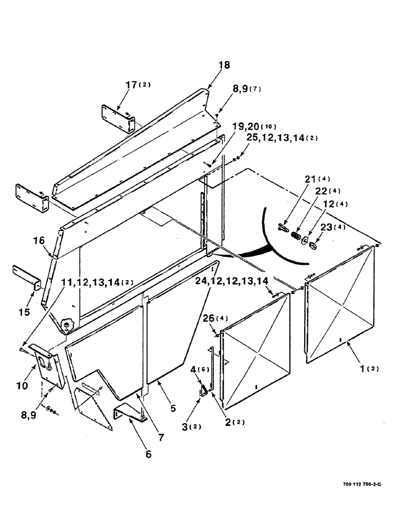 Схема запчастей Case IH 8580 - (07-08) - SHIELDS ASSEMBLY, LEFT (12) - MAIN FRAME