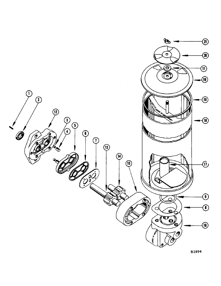 Схема запчастей Case IH 950 - (060) - PARTS FOR FHO42820 HYDRAULIC PUMP 