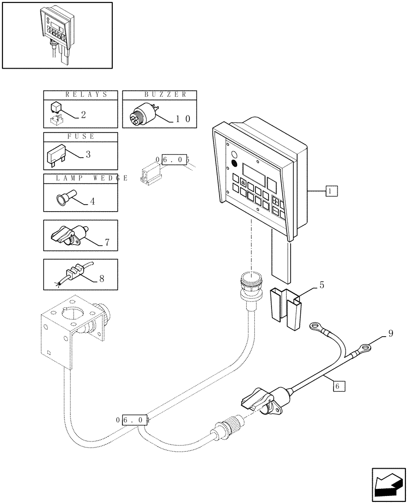 Схема запчастей Case IH RBX341 - (06.03[01]) - BALE COMMAND TM SYSTEM (06) - ELECTRICAL SYSTEMS