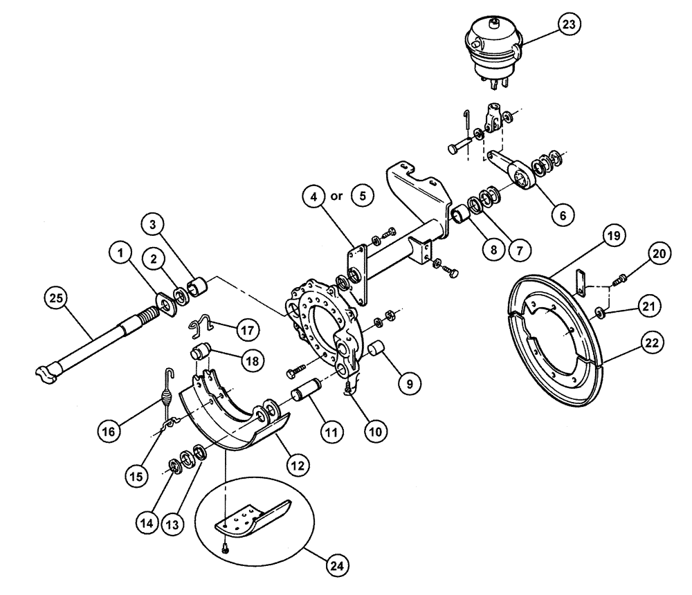 Схема запчастей Case IH 4375 - (04-008) - REAR AXLE BRAKE Frame & Suspension