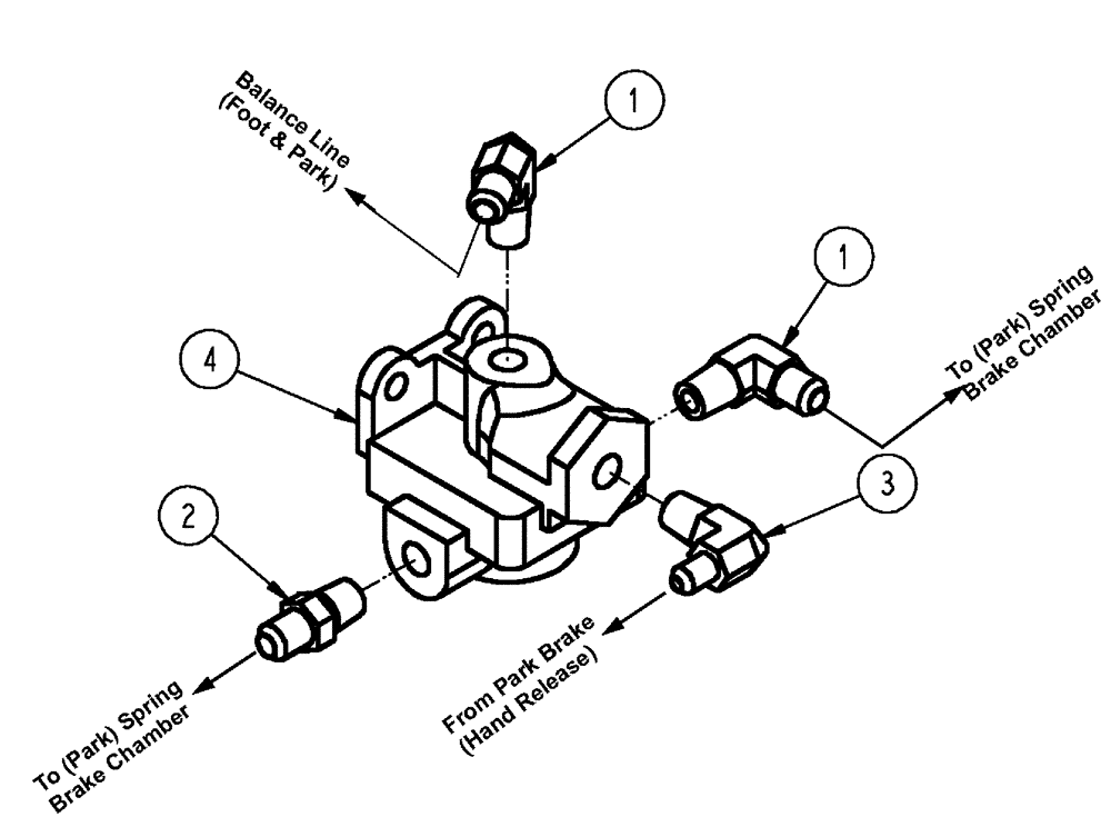 Схема запчастей Case IH FLX4510 - (07-005) - QUICK RELEASE, PARK BRAKE Pneumatics