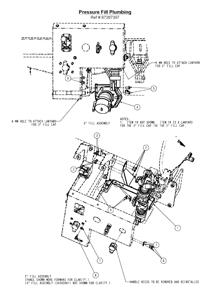 Схема запчастей Case IH SPX3200 - (09-001) - PRESSURE FILL PLUMBING Liquid Plumbing