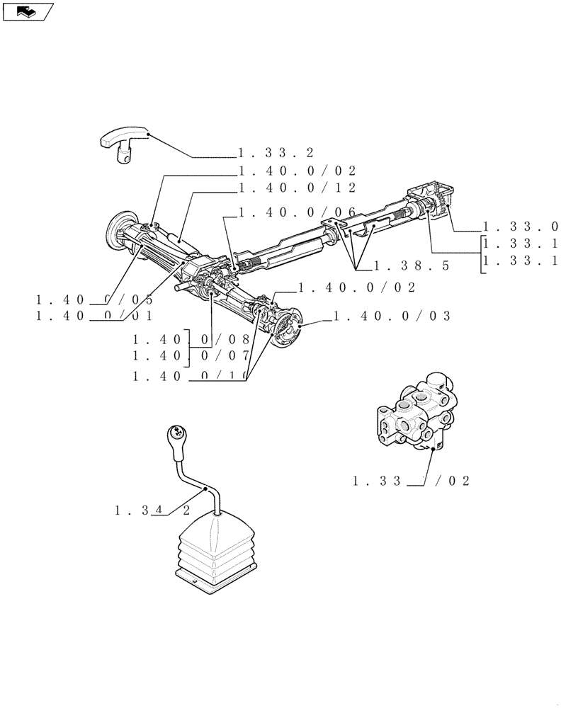 Схема запчастей Case IH FARMALL 95C - (SEC. 04) - FRONT AXLE (00) - GENERAL