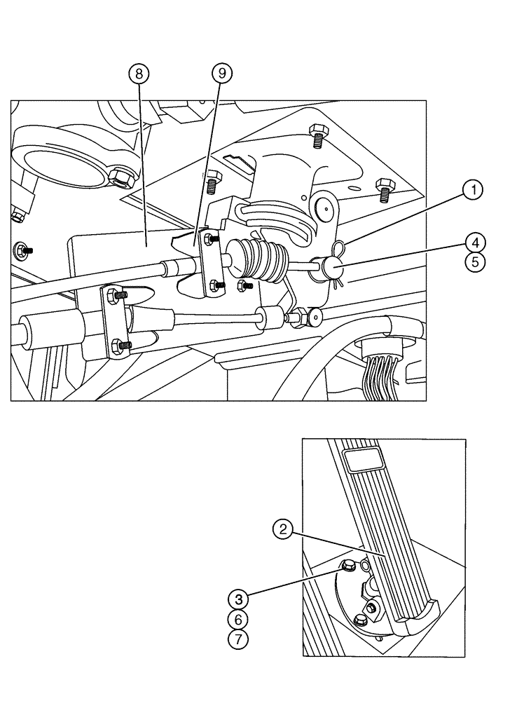 Схема запчастей Case IH 4300 - (02-004) - MECHANICAL PEDAL ASSEMBLY (01) - ENGINE