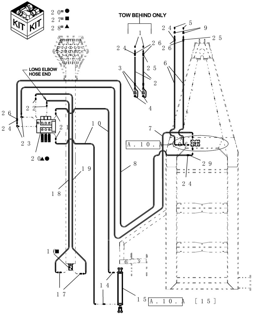 Схема запчастей Case IH ADX3360 - (A.10.A[09]) - HYDRAULICS - AUGER (FROM 06/2004 TO 07/2006) A - Distribution Systems