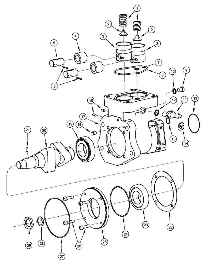 Схема запчастей Case IH FLX3010 - (02-081) - FUEL INJECTION PUMP - CAM HOUSING KIT, FLX 3510 (01) - ENGINE