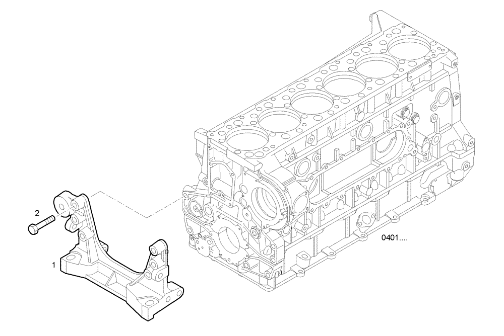 Схема запчастей Case IH F3AE0684P E904 - (0443.012) - FRONT ENGINE MOUNTING 