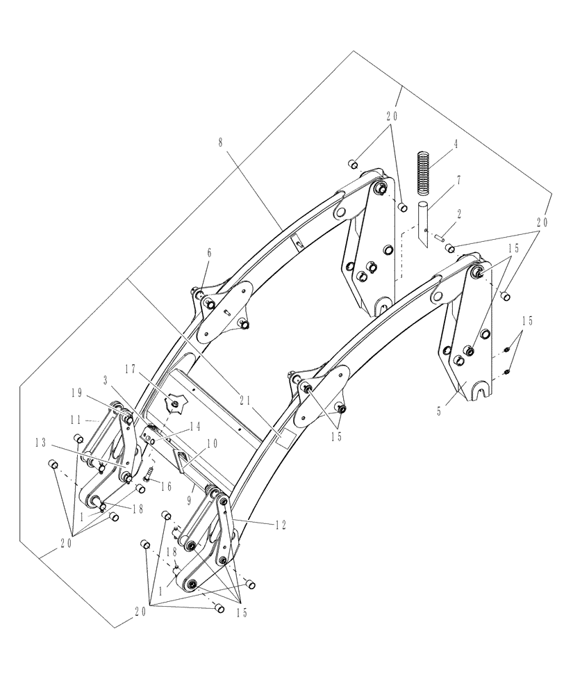 Схема запчастей Case IH L160 - (001) - MAIN FRAME (82) - FRONT LOADER & BUCKET