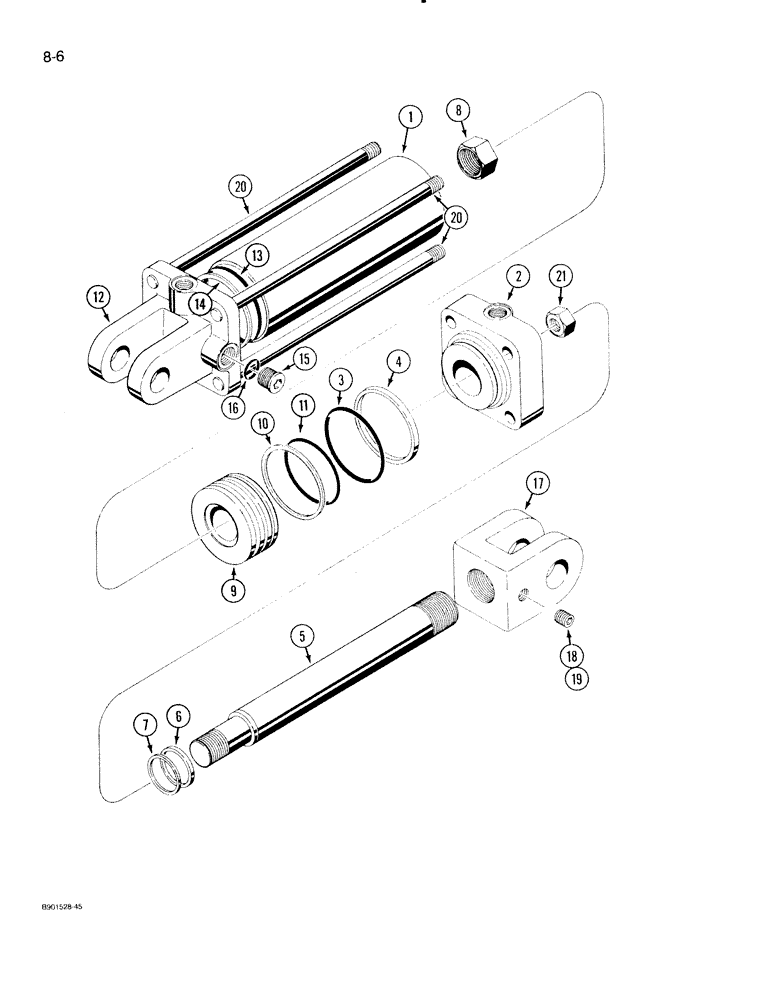 Схема запчастей Case IH 70 - (8-06) - LIFT CYLINDER, 1272147C91, MACHINES WITH TRACTOR DRAWBAR MOUNTING ATTACHMENT (08) - HYDRAULICS