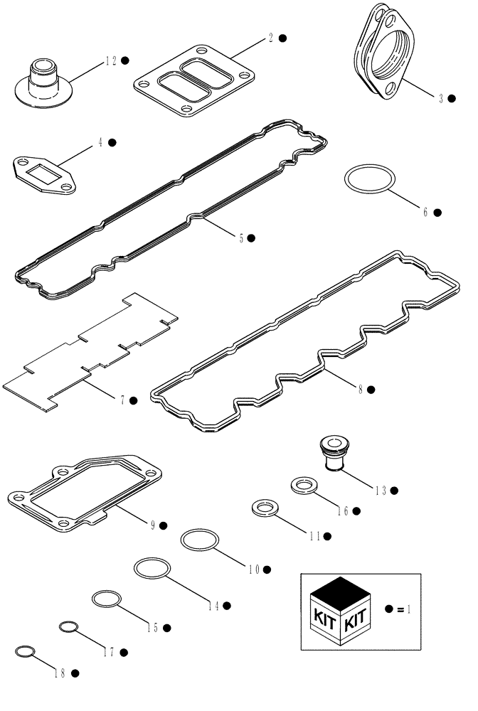 Схема запчастей Case IH 625 - (00.000.01) - GASKET KIT - VALVE GRIND (00) - GENERAL & PICTORIAL INDEX