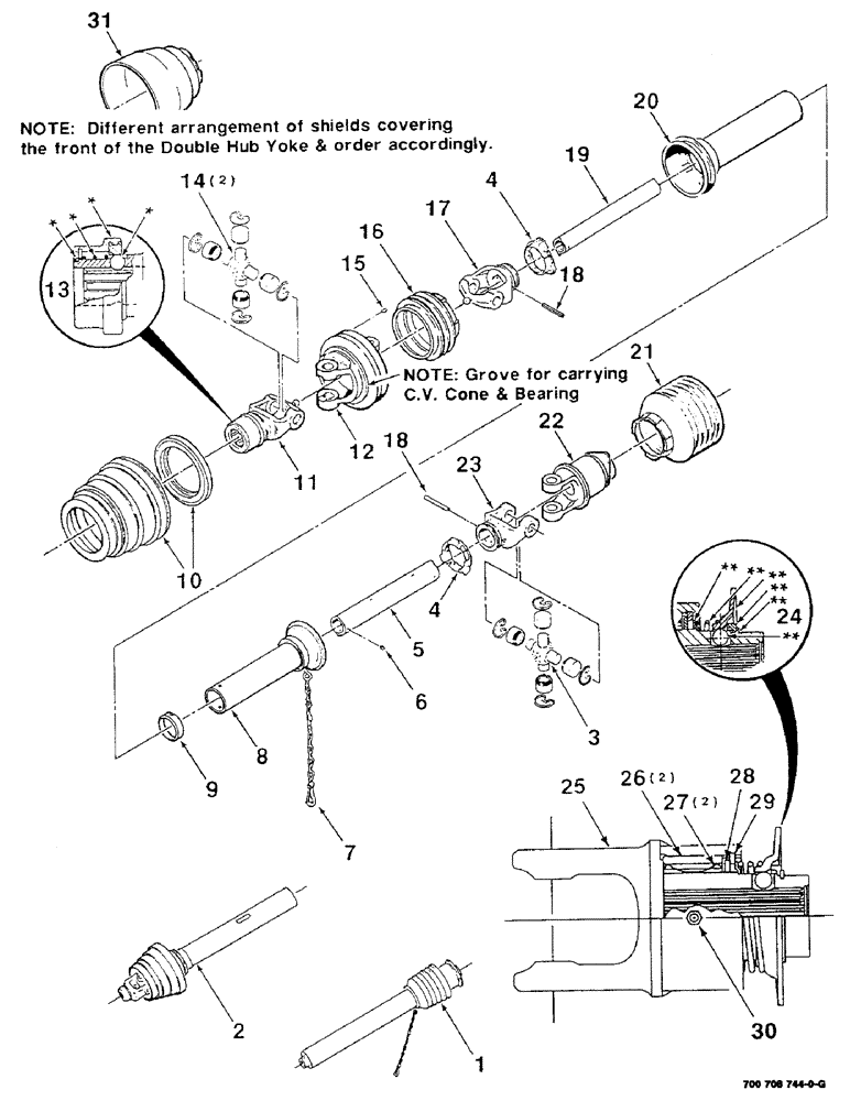 Схема запчастей Case IH 8530 - (2-04) - IMPLEMENT DRIVELINE (WALTERSHIED) Driveline