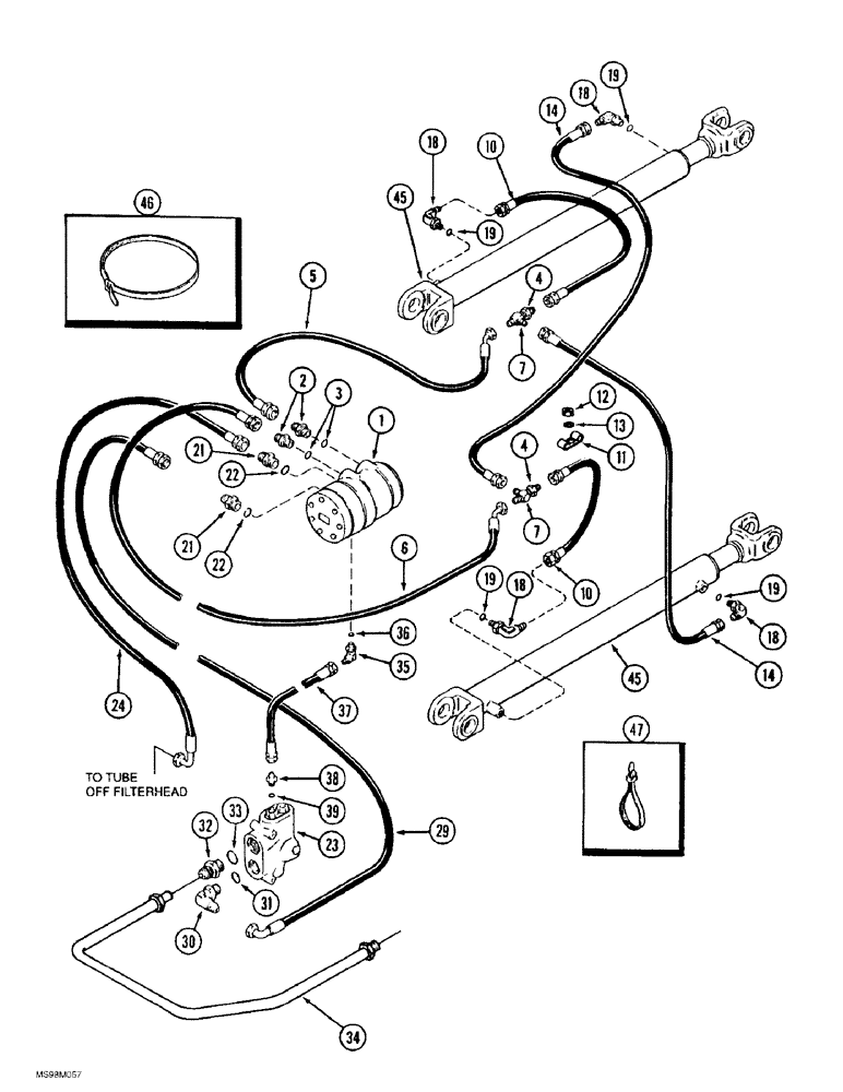 Схема запчастей Case IH 9390 - (5-12) - STEERING SYSTEM HYDRAULICS, 9390 ONLY (05) - STEERING