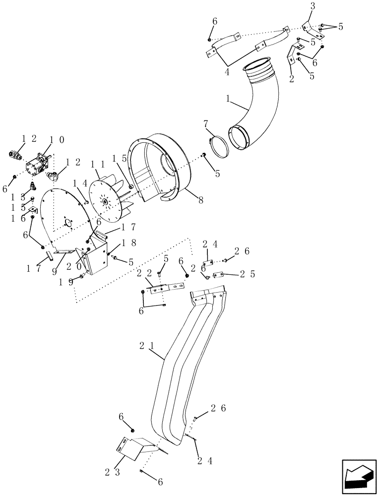 Схема запчастей Case IH 2588 - (10.418.26) - ROTARY AIR SCREEN VACUUM SYSTEM (10) - ENGINE