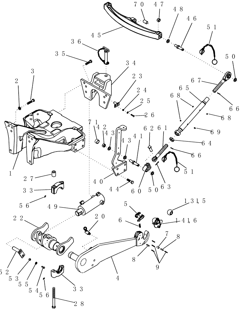 Схема запчастей Case IH MX255 - (09-04) - FRONT HITCH (09) - CHASSIS/ATTACHMENTS