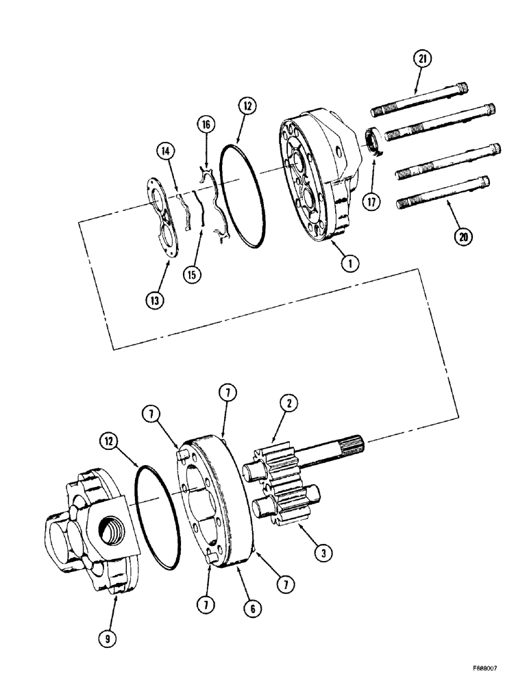 Схема запчастей Case IH 9350 - (8-28) - HYDRAULIC GEAR PUMP ASSEMBLY (08) - HYDRAULICS