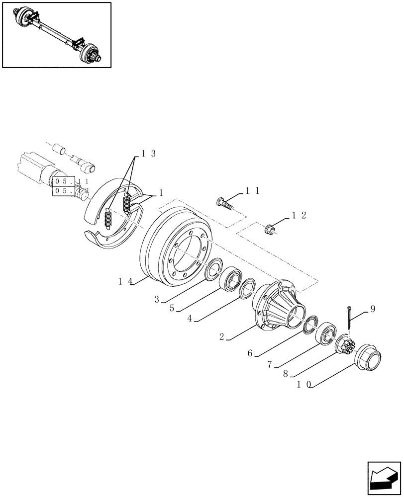 Схема запчастей Case IH LBX331S - (05.13[01]) - TANDEM AUTO-STEER AXLE, BRAKES (05) - AXLE