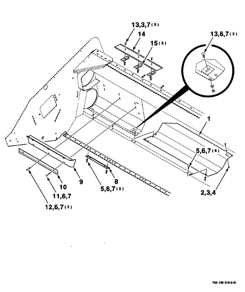 Схема запчастей Case IH 525 - (07-008) - HEADER AUGER PAN & STRIPPER ASM, RIGHT (14 FOOT) (58) - ATTACHMENTS/HEADERS