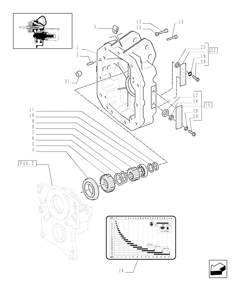 Схема запчастей Case IH MXM190 - (1.80.1/03[03]) - (VAR.809/1) PTO 540/1000 RPM - BOX AND RELEVANT GEARS (07) - HYDRAULIC SYSTEM