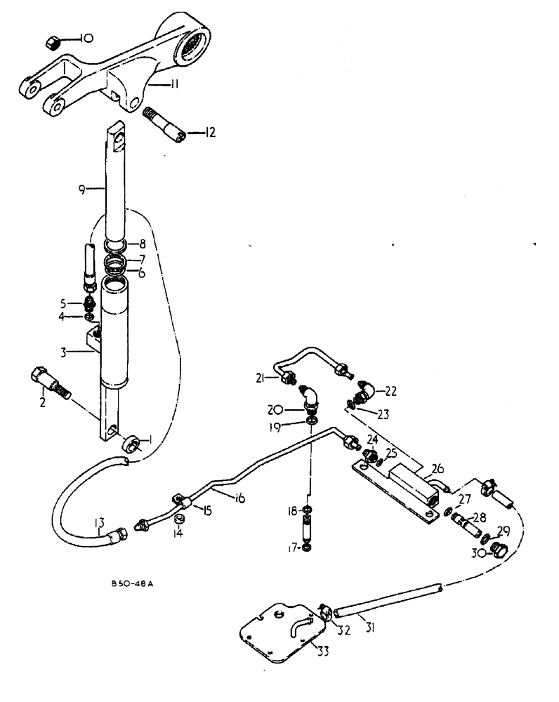 Схема запчастей Case IH 885 - (10-054) - ASSISTOR RAM AND PIPES (07) - HYDRAULICS