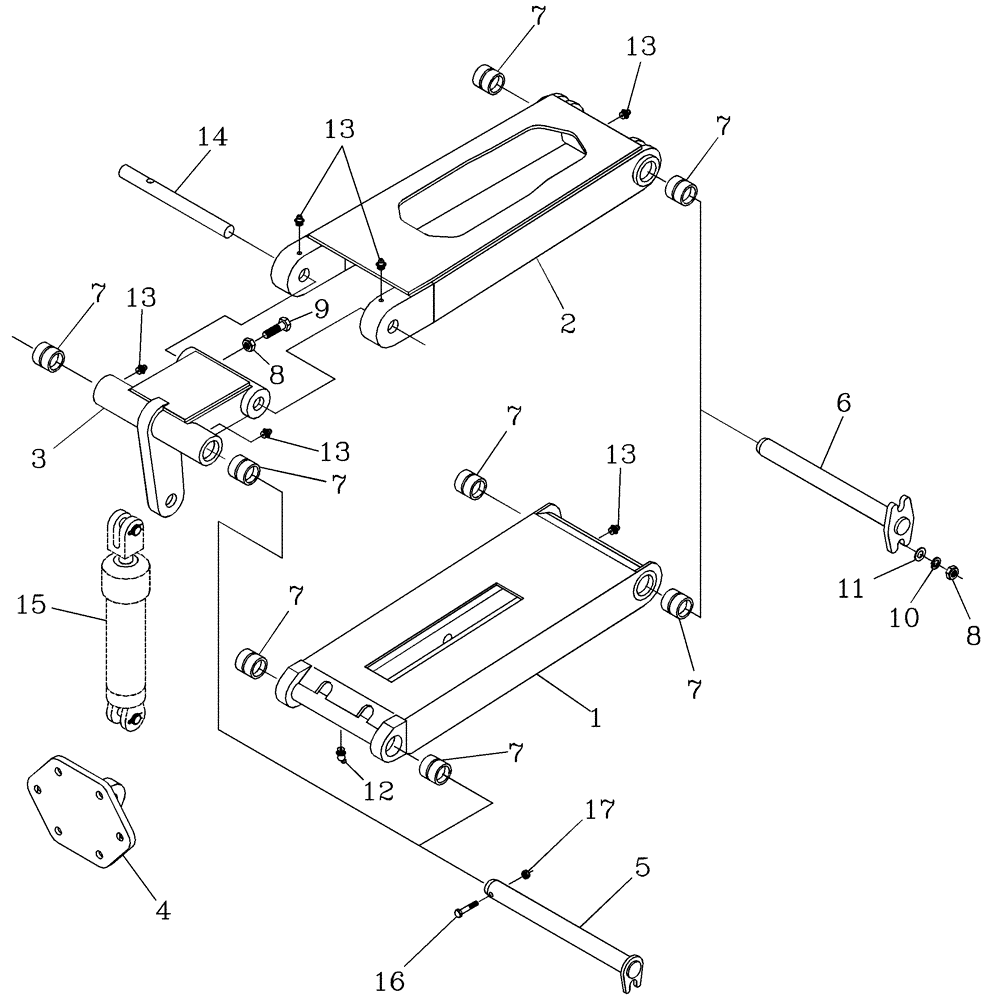 Схема запчастей Case IH 7700 - (A03[03]) - CROPDIVIDER LIFT ARMS {Tilt Option} Mainframe & Functioning Components