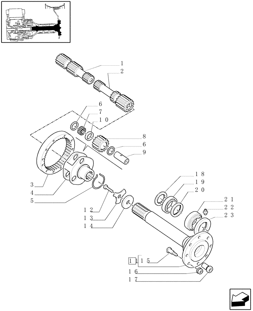 Схема запчастей Case IH MXM120 - (1.48.1[01]) - FINAL DRIVE, GEARS AND SHAFTS (05) - REAR AXLE