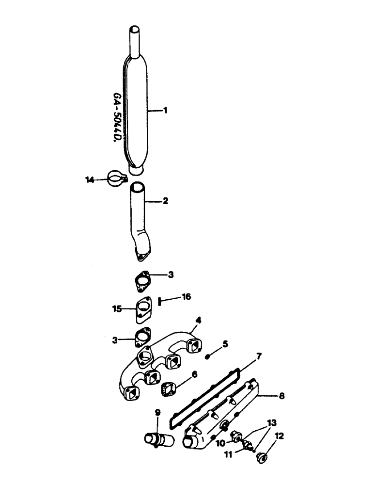 Схема запчастей Case IH 644 - (3C19) - MANIFOLDS, EXHAUST, INTAKE Power