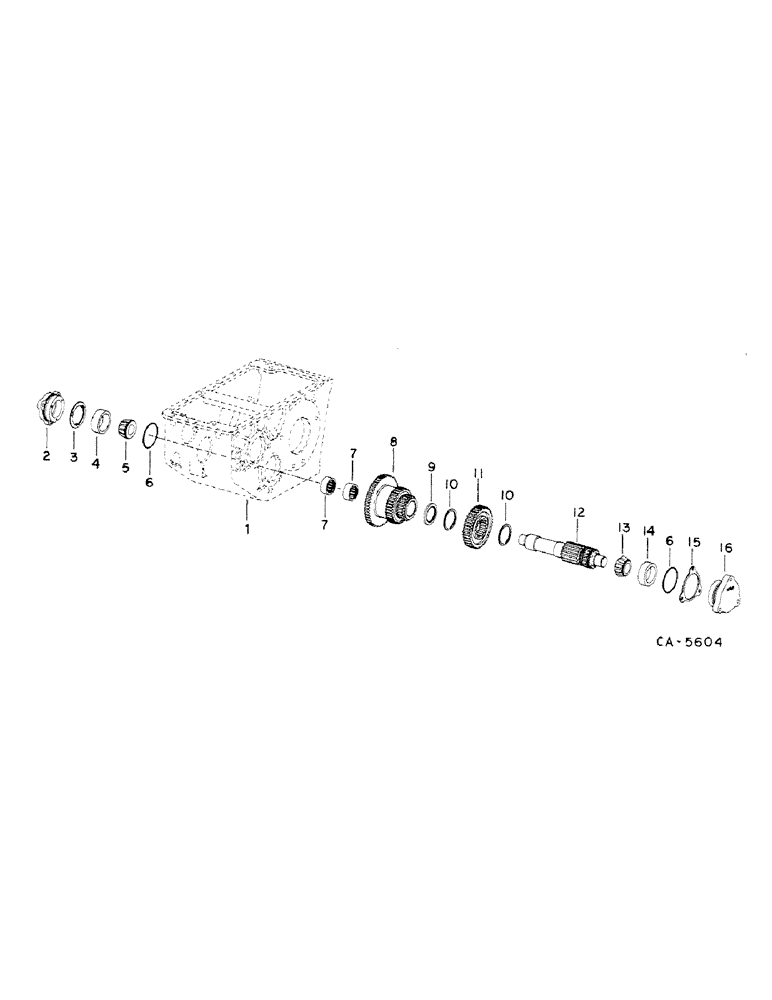 Схема запчастей Case IH 1460 - (07-03) - DRIVE TRAIN, TRANSMISSION DIFFERENTIAL PINION SHAFT AND GEARS Drive Train