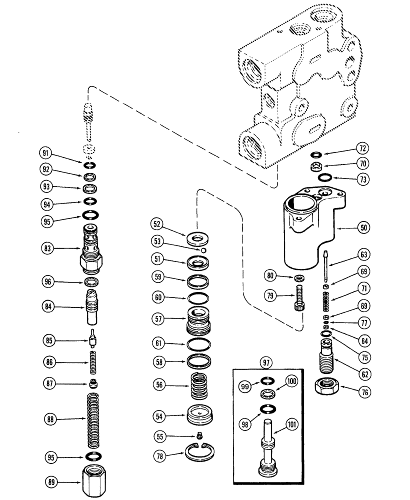 Схема запчастей Case IH 7210 - (8-072) - HYDRAULIC REMOTE VALVE ASSEMBLY, SECOND, THIRD AND FOURTH (08) - HYDRAULICS