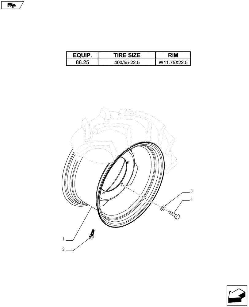 Схема запчастей Case IH FARMALL 75C - (44.511.03[06]) - FRONT WHEELS (44) - WHEELS