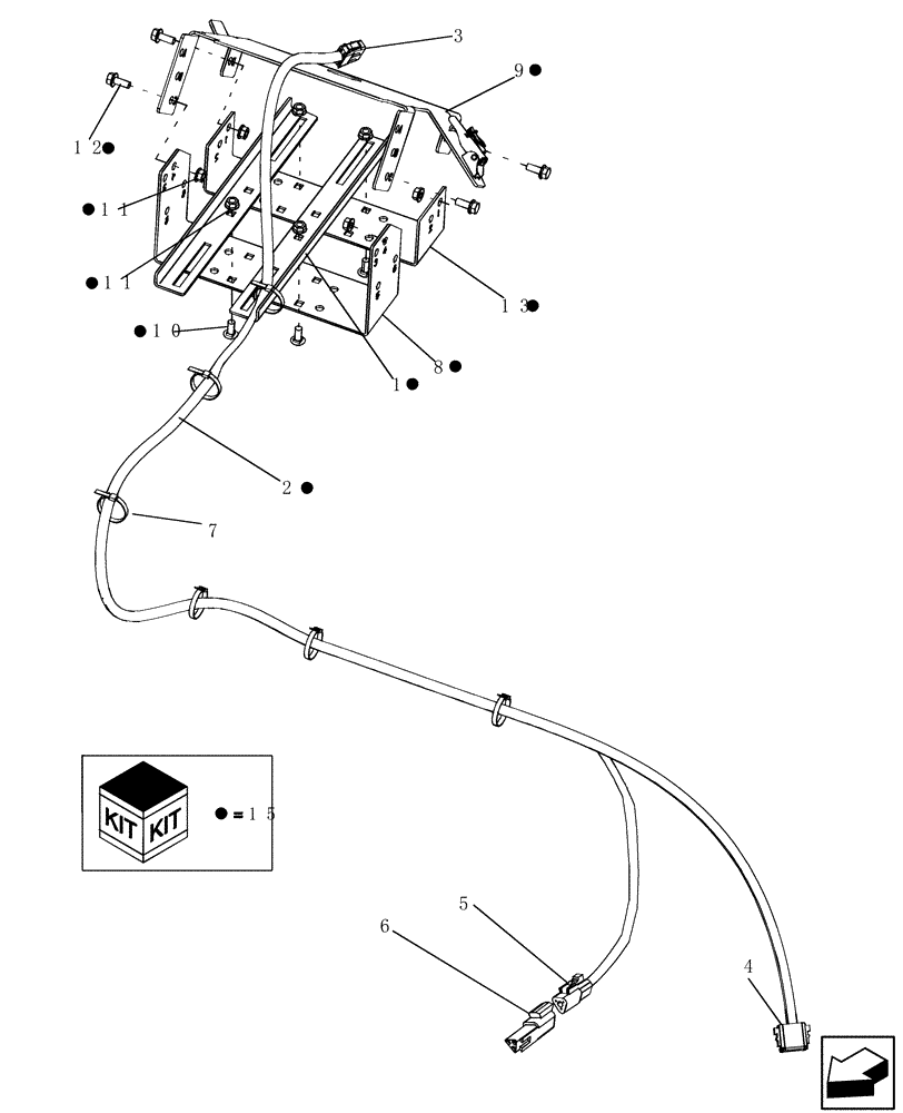 Схема запчастей Case IH 7130 - (55.440.23) - GPS GRAIN TANK MOUNTING AND HARNESS (55) - ELECTRICAL SYSTEMS