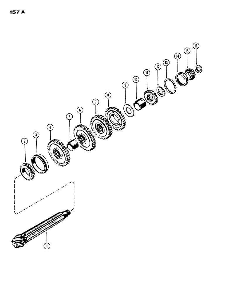 Схема запчастей Case IH 430 - (157A) - TRANSMISSION COUNTERSHAFT (06) - POWER TRAIN