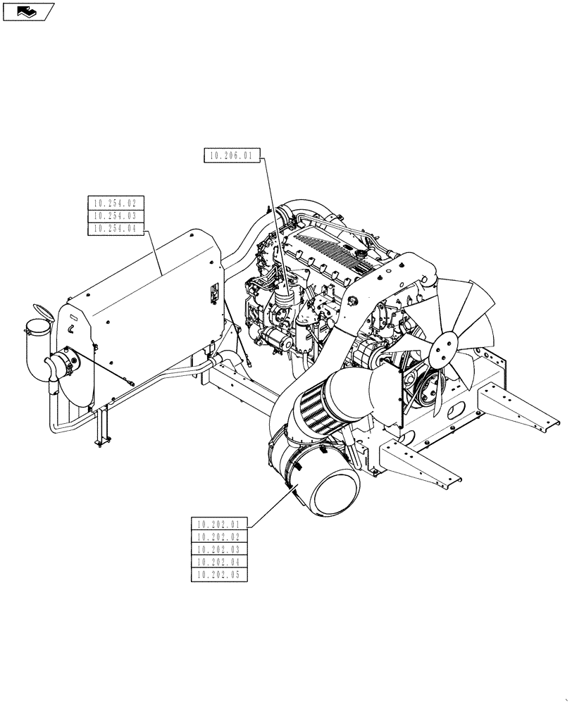 Схема запчастей Case IH 7230 - (00.000.10[01]) - PICTORIAL INDEX - ENGINE, INTAKE & EXHAUST (00) - GENERAL & PICTORIAL INDEX