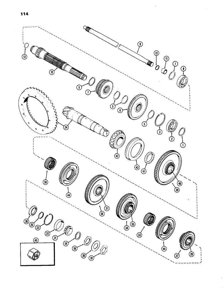 Схема запчастей Case IH 1270 - (114) - CLUTCH, PLANETARY OUTPUT (06) - POWER TRAIN