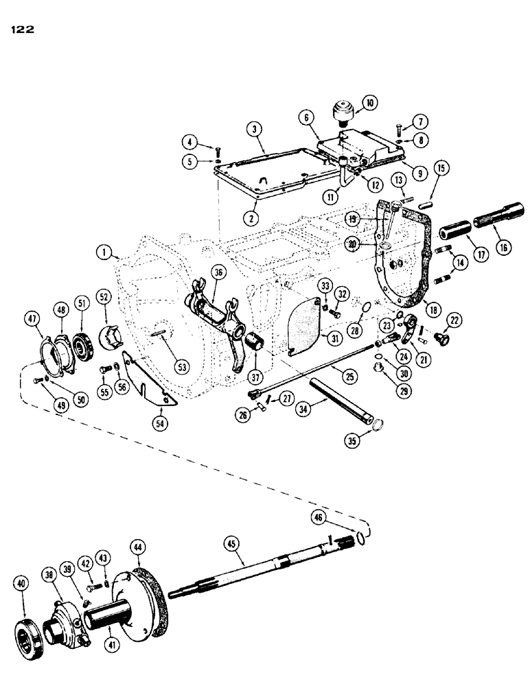 Схема запчастей Case IH 530 - (122) - TORQUE TUBE, STANDARD DRIVE (06) - POWER TRAIN