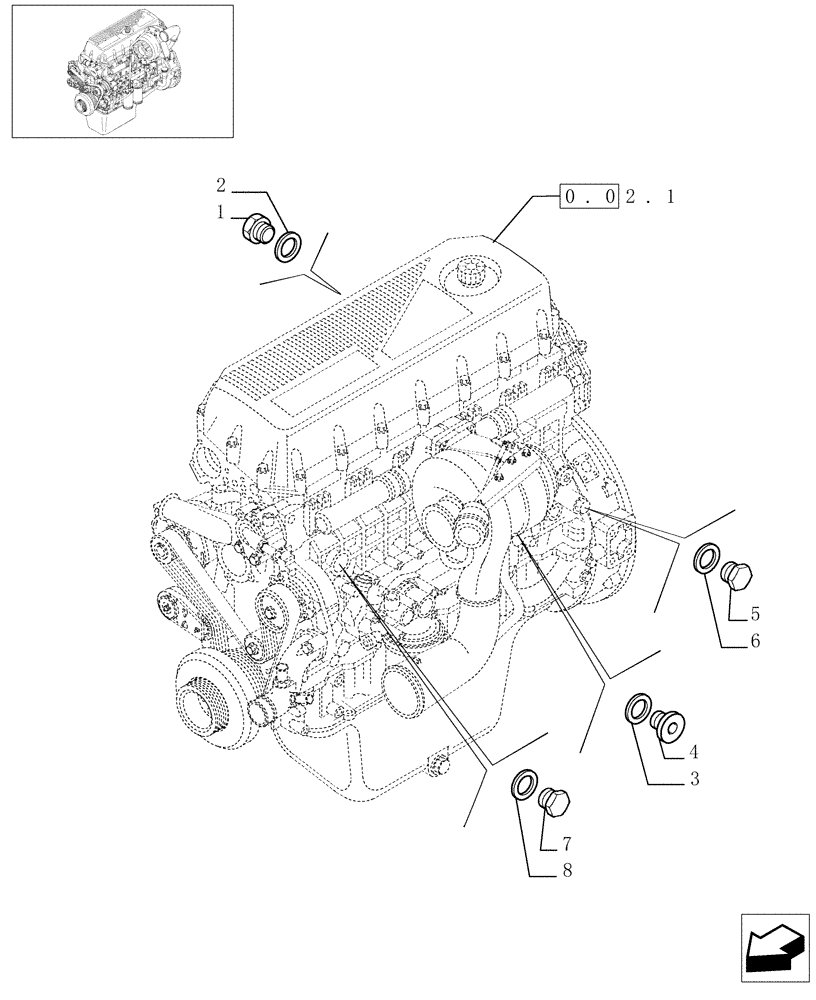 Схема запчастей Case IH F3AE0684G B004 - (0.32.4[01]) - PIPING - ENGINE COOLING SYSTEM (504057436-504057441-504031565-504031567-504069778) 