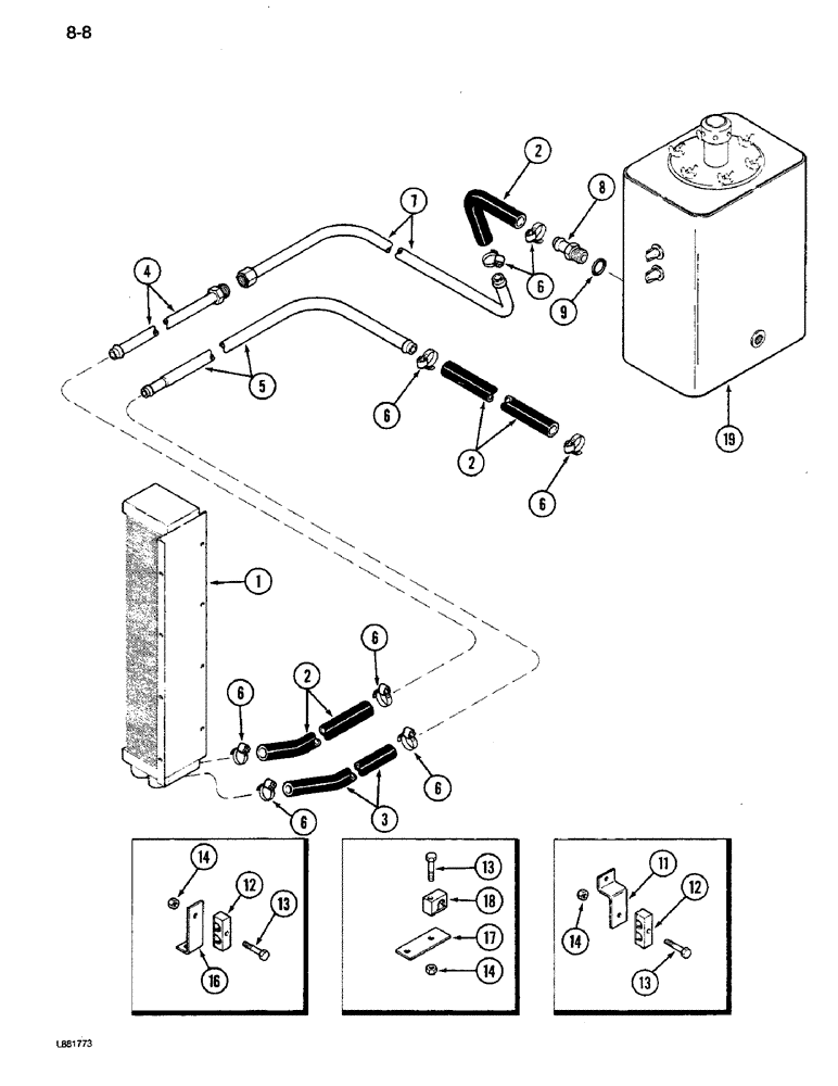 Схема запчастей Case IH 1640 - (8-08) - OIL COOLER SYSTEM (07) - HYDRAULICS