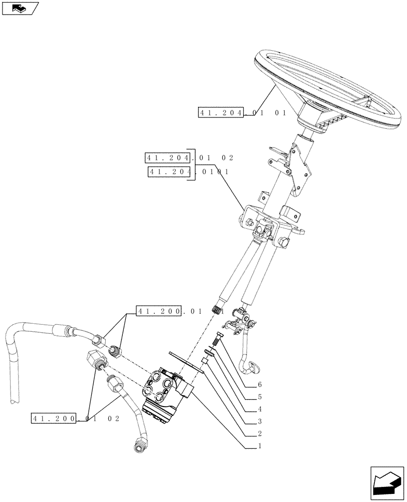 Схема запчастей Case IH FARMALL 65C - (41.204.0102) - STEERING MOTOR (41) - STEERING