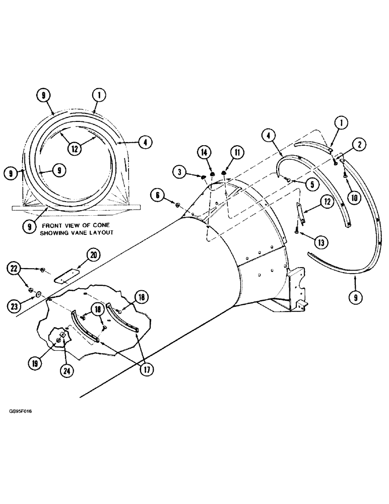 Схема запчастей Case IH 1670 - (9B-24) - VANE (14) - ROTOR, CONCANVES & SIEVE