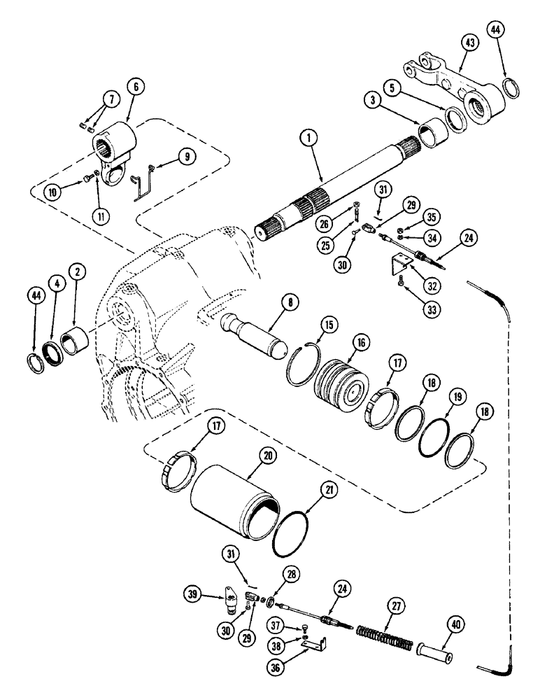 Схема запчастей Case IH 2090 - (8-464) - HITCH ROCKSHAFT AND PISTON, PRIOR TO TRANSMISSION SERIAL NUMBER 10132155 (08) - HYDRAULICS