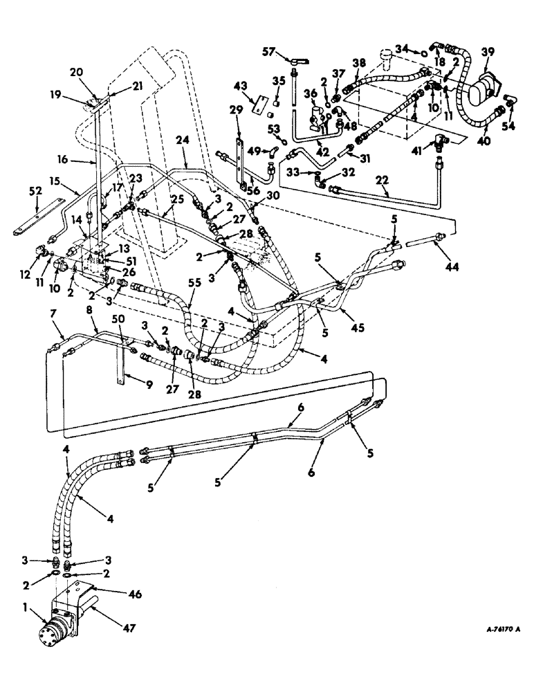 Схема запчастей Case IH 403 - (298) - WINDROW PICKUP HYDRAULIC DRIVE DIAGRAM, BELT TYPE, FOR HYDROSTATIC GROUND DRIVE (58) - ATTACHMENTS/HEADERS