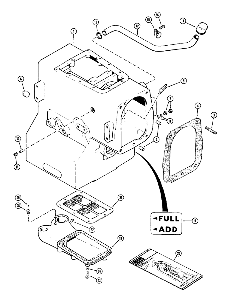 Схема запчастей Case IH 2870 - (172) - TRANSMISSION CASE, USED PRIOR TO TRANSMISSION SERIAL NUMBER 10196101 (06) - POWER TRAIN