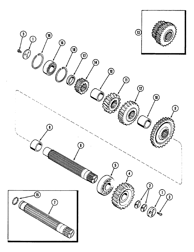 Схема запчастей Case IH 2290 - (6-244) - POWER SHIFT TRANSMISSION, INTERMEDIATE SHAFT (06) - POWER TRAIN